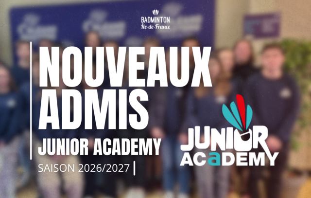 Les nouveaux admis de la Junior Academy